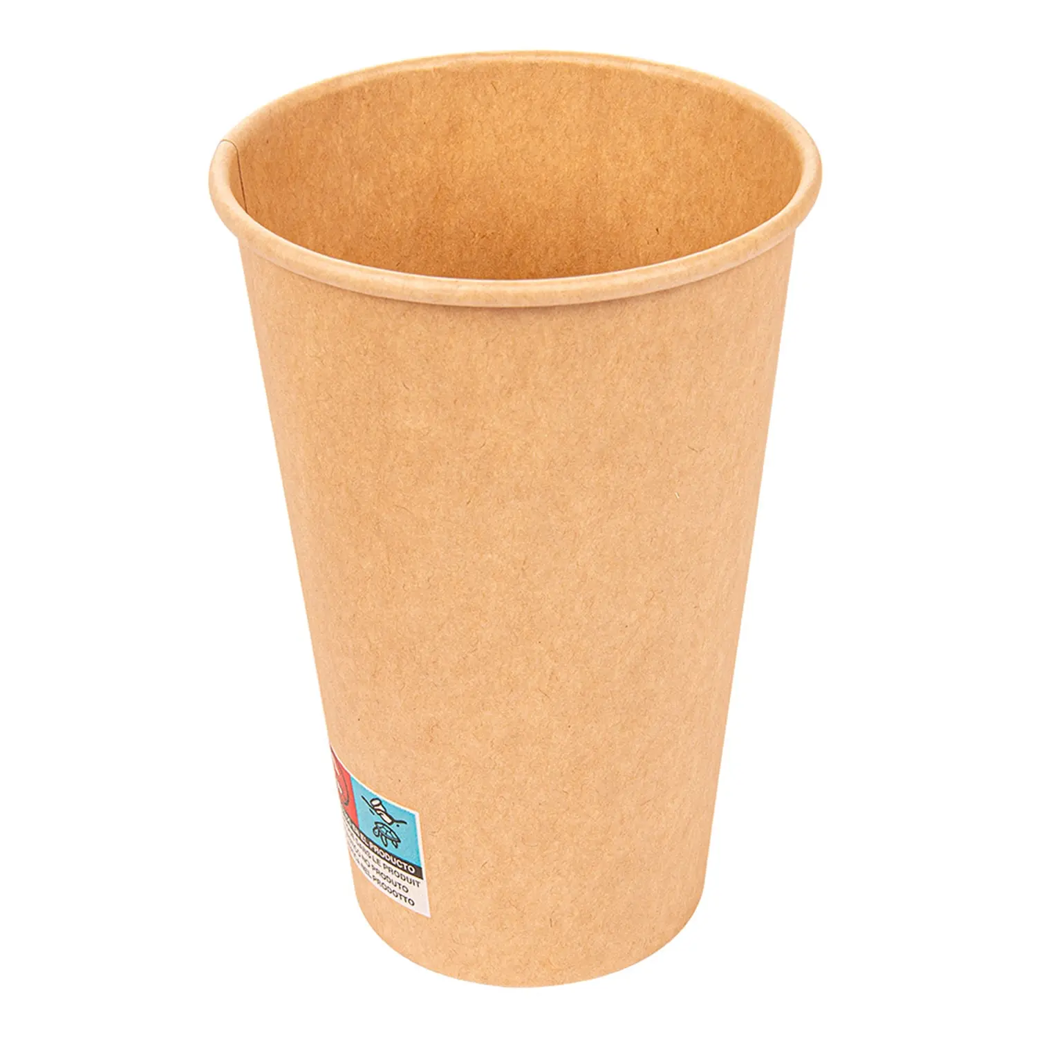 Vasos bebidas calientes 1 pared  480 ml - 16 oz 300 + 18 pe g/m2 ø9/6x13,2 cm marrón cartoncillo (1000 unid.)