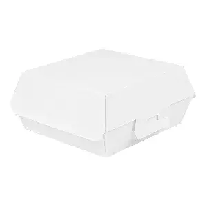 Scatole hamburger 'thepack'  17,6x16,8x7,8 cm (xl wider) bianco cartone nano-micro (300 unità)
