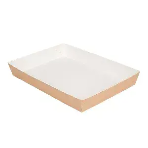 Bandejas comida 'thepack'  25,5x18x3,7 cm natural cartón nano-micro (130 unid.)