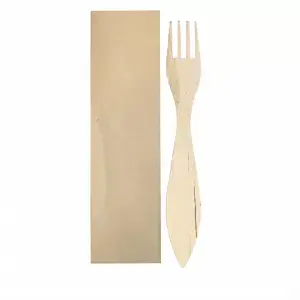 Forchette anguille imbustata kraft 'wood'  15 cm naturale legno (100 unità)