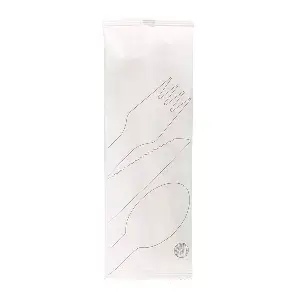 Set 3/1 garfo, faca, colher 'wood' makan  16 cm natural madeira (100 unidade)