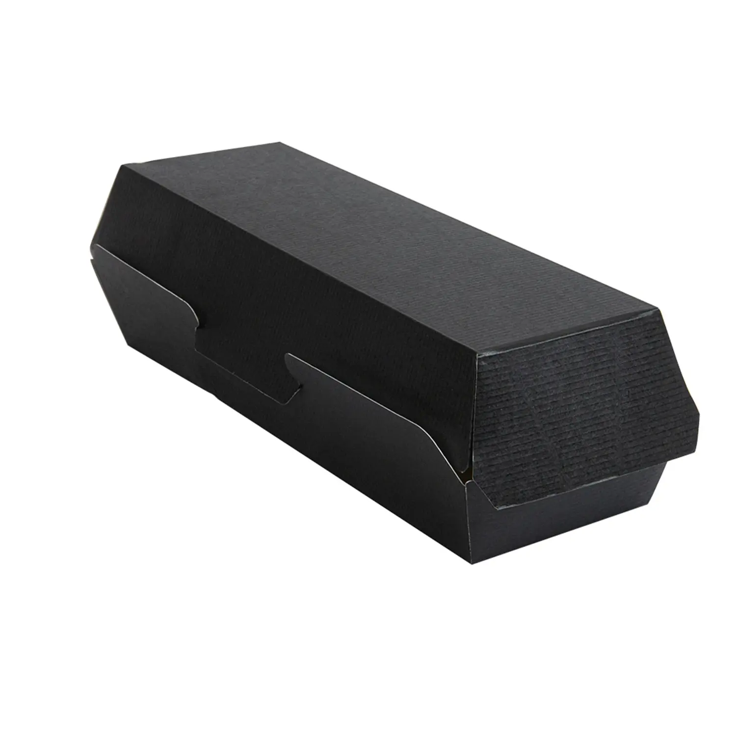 Conchas "hot dog" 'thepack'  23,2x9x6,3 cm preto cartão nano-micro (450 unidade)