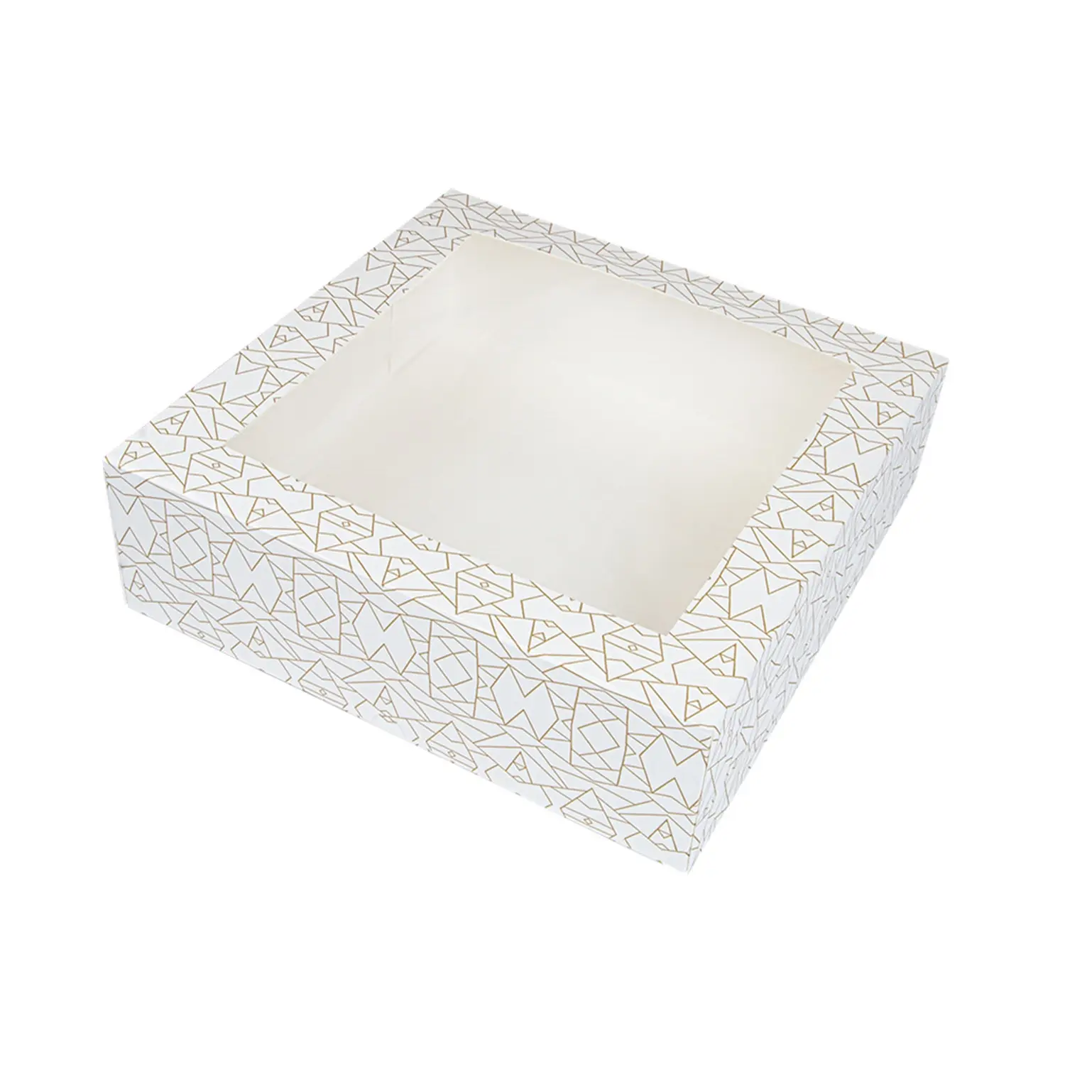 Caixa para pastelaria com janela 'thepack' deco  32x32x10 cm branco cartão nano-micro + opp (100 unidade)