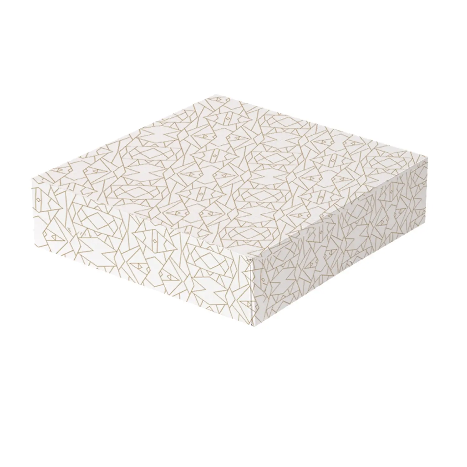 Scatole per pasticceria senza finestra 'thepack' deco  23x23x7,5 cm bianco cartone nano-micro (50 unità)