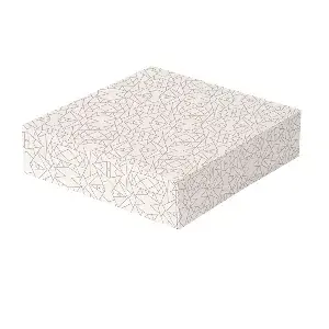 Scatole per pasticceria senza finestra 'thepack' deco  23x23x7,5 cm bianco cartone nano-micro (50 unità)