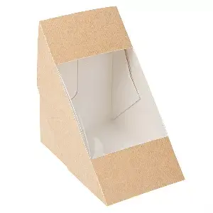 Cajas sándwich triple con ventana 'thepack'  12,4x12,4x8,3 cm natural cartón nano-micro + opp (500 unid.)
