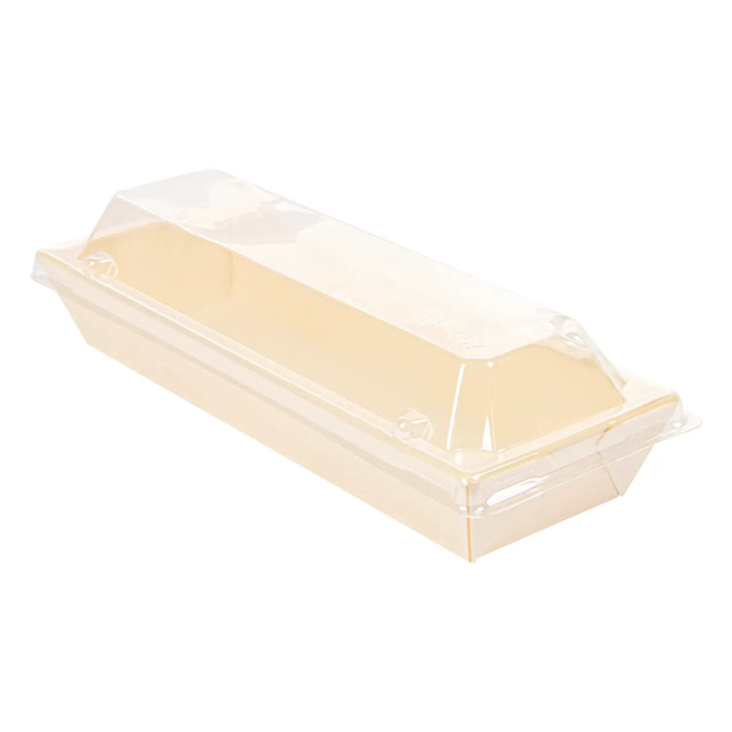 Combo barquillas + tapas pet 'wood'  19x7x3,5 cm natural madera (200 unid.)