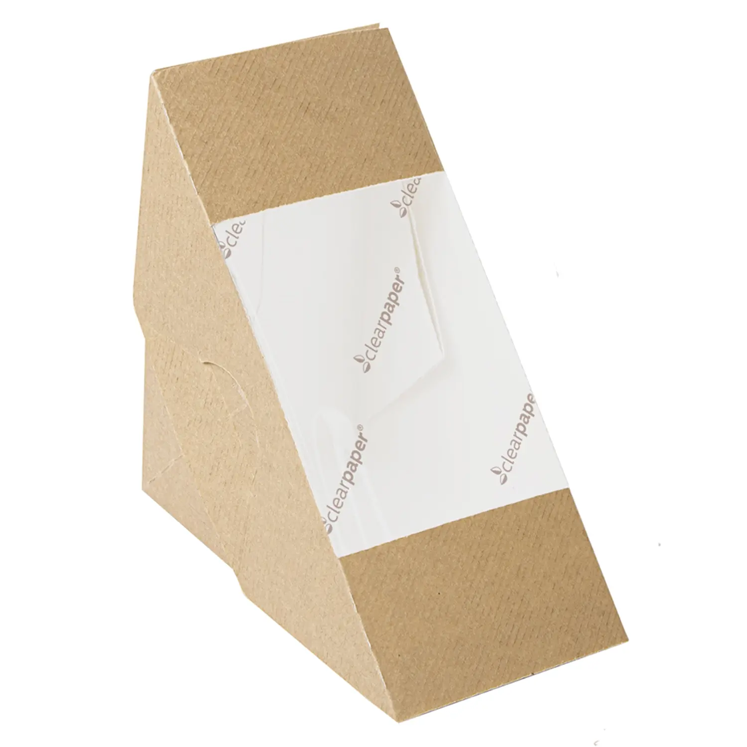 Caixas para sandes com janela eco-simple 'thepack'  220 g/m2 12,4x12,4x7,5 cm natural cartão nano-micro (500 unidade)