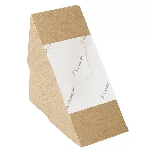 Caixas para sandes com janela eco-simple 'thepack'  220 g/m2 12,4x12,4x7,5 cm natural cartão nano-micro (500 unidade)