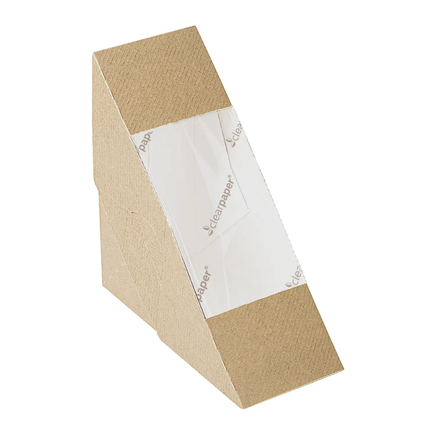 Caixas para sandes com janela eco-simple 'thepack'  220 g/m2 12,4x12,4x5,5 cm natural cartão ondulado nano-micro (500 unidade)