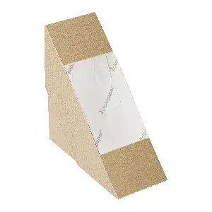 Caixas para sandes com janela eco-simple 'thepack'  220 g/m2 12,4x12,4x5,5 cm natural cartão ondulado nano-micro (500 unidade)