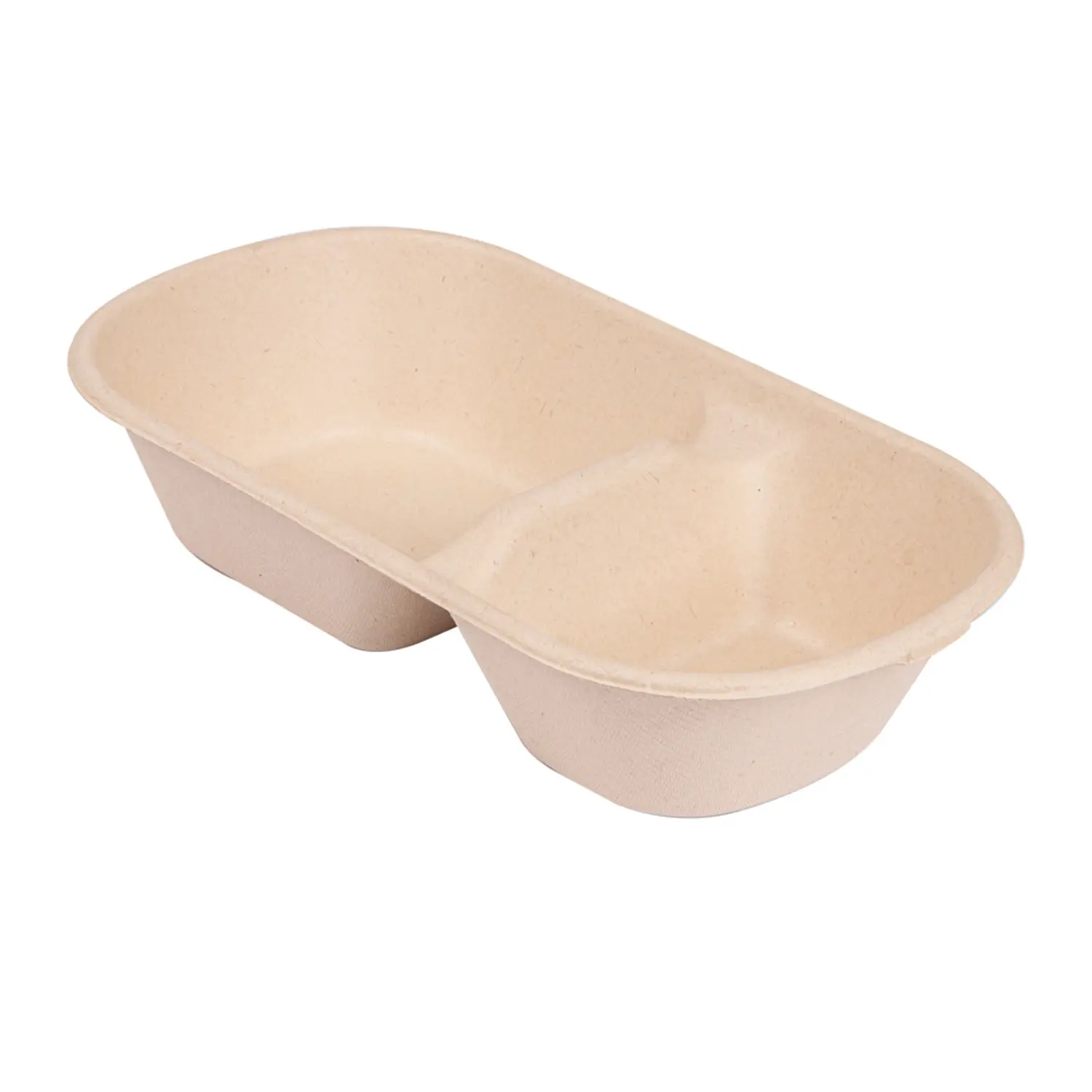 Lunch boxes 2 scomparti 'bionic' 850 ml 23,5x13,1x4,6 cm naturale bagassa (500 unità)