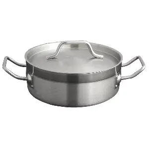 Pentola con coperchio 6 l ø 28x10 cm argento acciaio inox (1 unità)