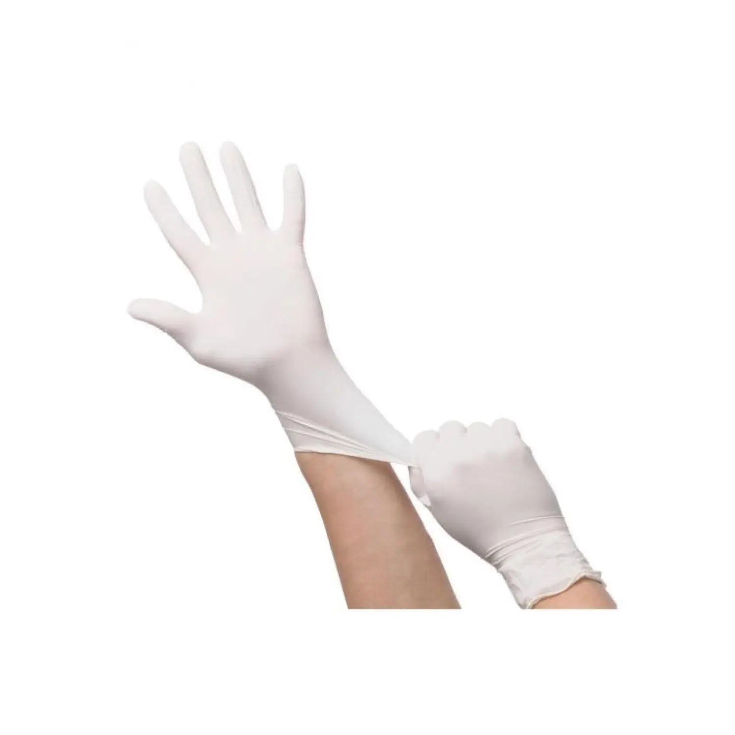 100 Gants en latex Blanc poudre