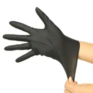 Gant nitrile noir jetable non poudre par 100