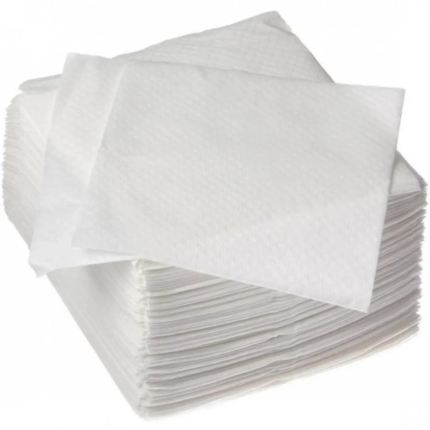 Serviettes Papier blanc en pure ouate de cellulose 1 plis de taille 30x30 cm