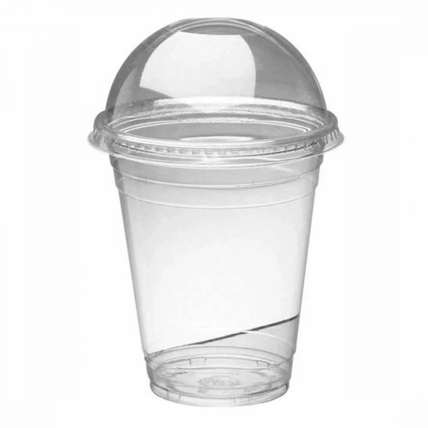 100 Gobelets transparent avec couvercle bombé