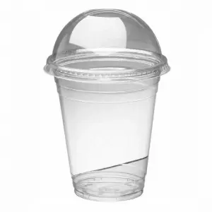 100 Gobelets transparent avec couvercle bombé