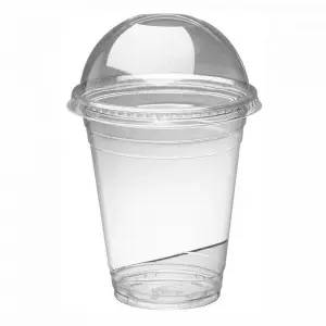 100 Gobelets transparent avec couvercle bombé