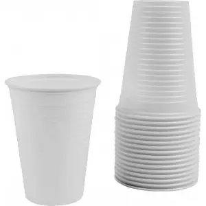 100 Gobelets en plastique Blanc