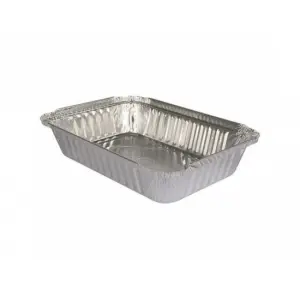 100 Barquette aluminium rectangulaire operculable avec couvercle 640ml