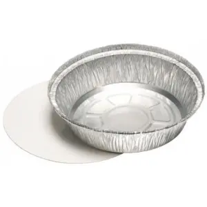 100 Barquette aluminium operculable ronde avec couvercle 1450ml