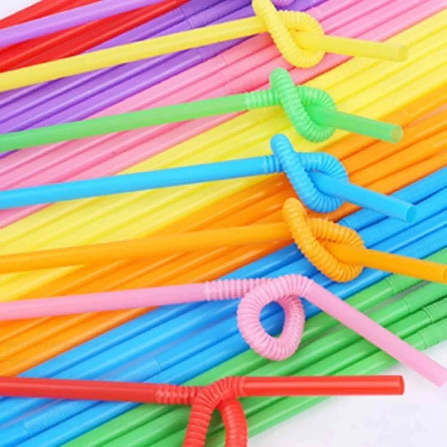 100 Pailles Flexible Colorées,ARTISTIQUES