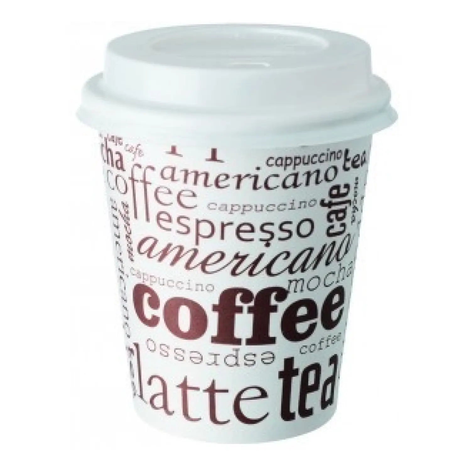 100 Gobelets en carton à cafe 4 oz avec Couvercle en plastique