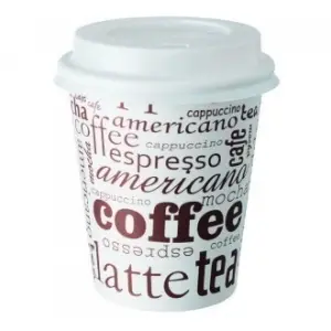 100 Gobelets en carton à cafe 4 oz avec Couvercle en plastique