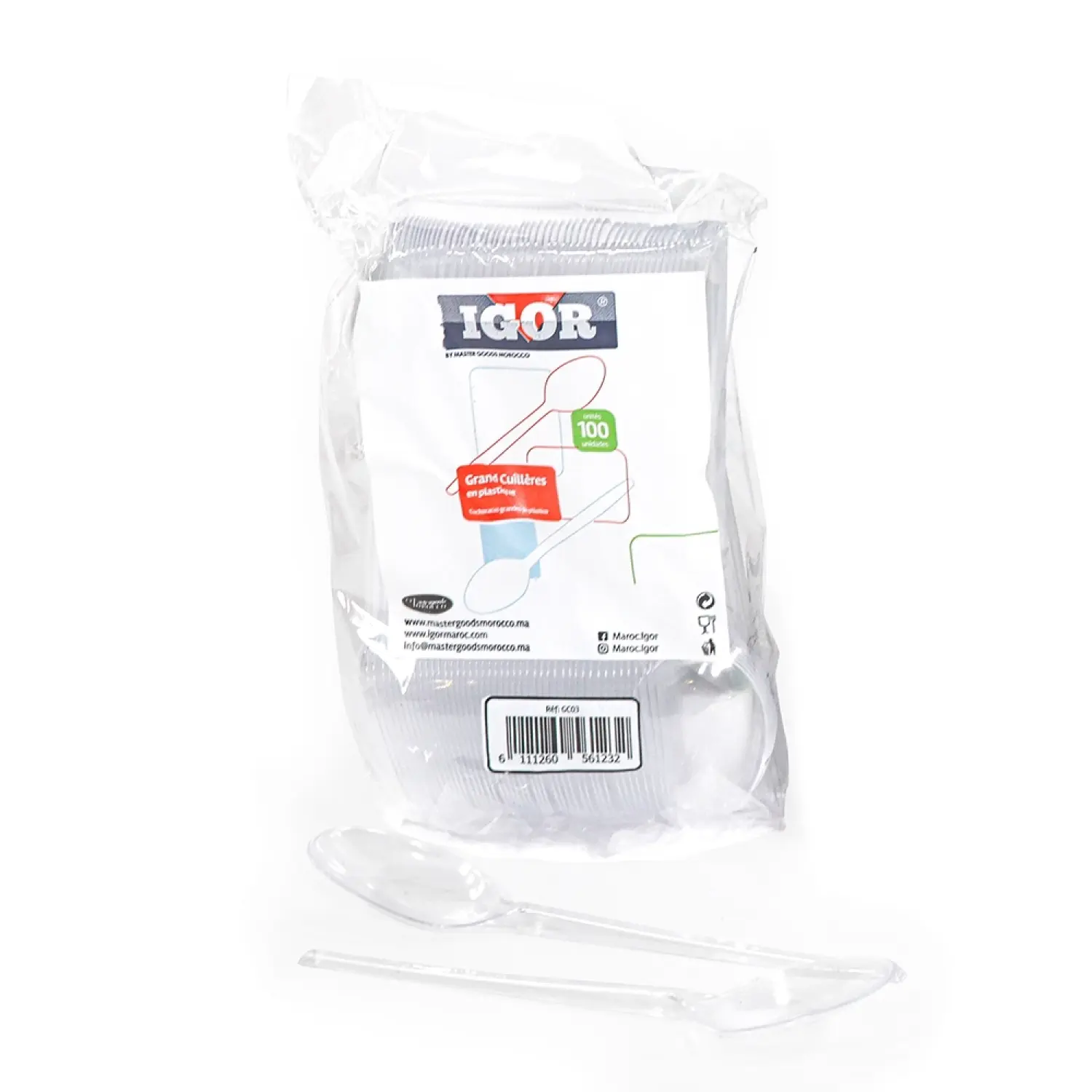 Cuillère en plastique transparent