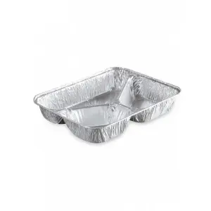 100 Barquette aluminium operculable 3 compartiments avec couvercle