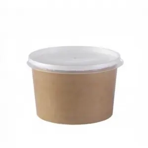 Bol a soupe ronde en Carton KRAFT 16 oz avec couvercle transparent