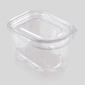 100 Pots à sauce en plastique PET avec couvercle attaché 80 CC