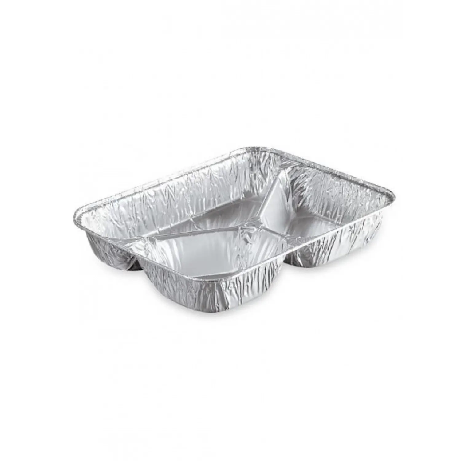 100 Barquette aluminium operculable 2 compartiments avec couvercle
