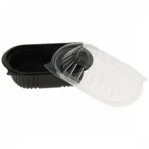 Barquette en plastique NOIR Micro-Ondables 1 Compartiment avec couvercle
