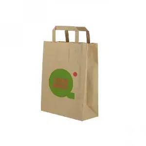 Sacola de papel kraft reciclado com alças (20+10x28cm)