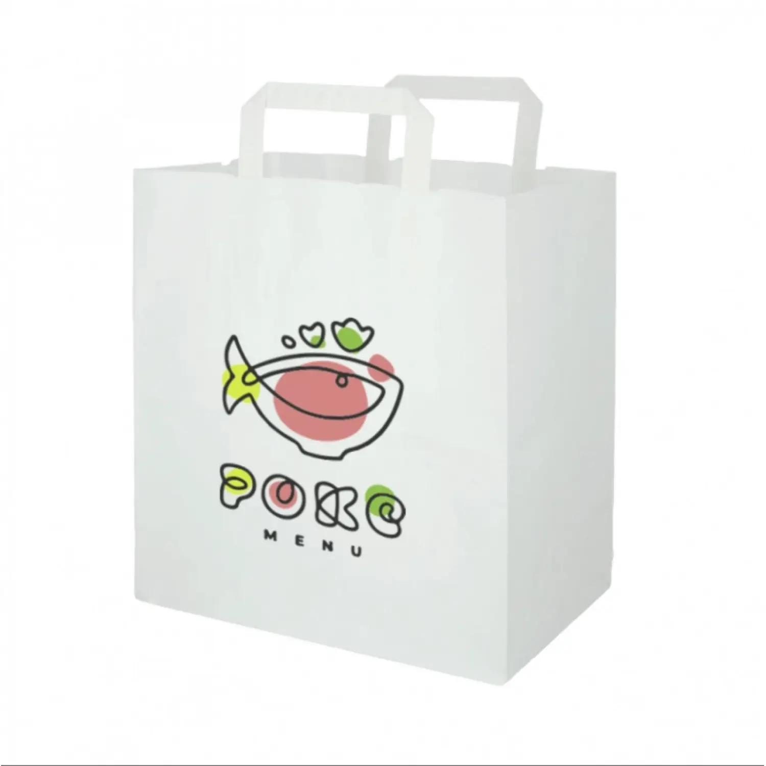Bolsa Papel Blanco Asa Plana (26+14x29 cm)
