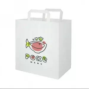 Bolsa Papel Blanco Asa Plana (26+14x29 cm)