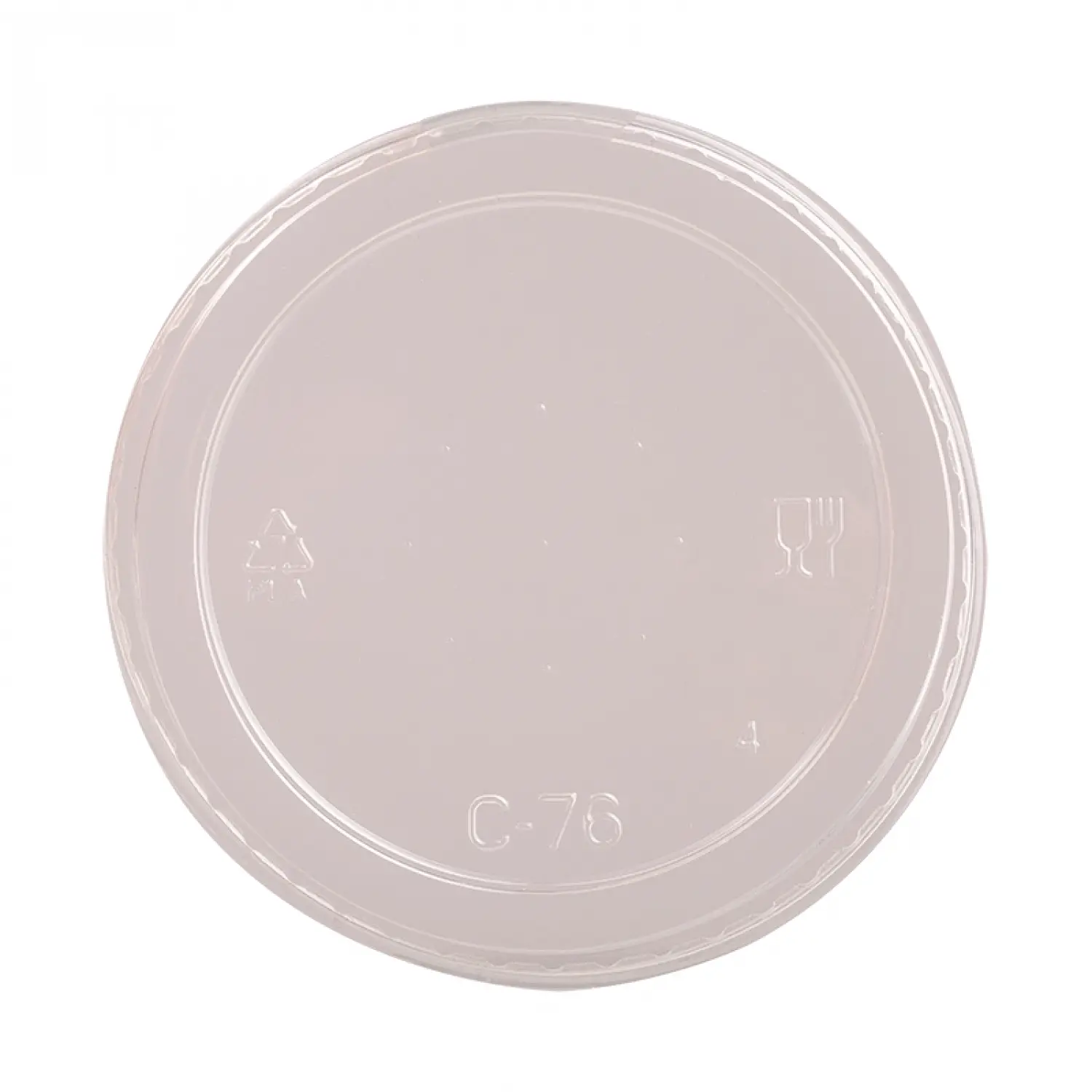 Capace pla plate fara gaura transparente 76 mm 50 buc