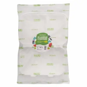 Caserole trestie scoica 2 compartimente albe 23x15 cm 8 buc