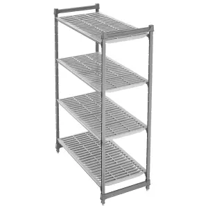 MÓDULO ESTANTERÍA BASIC PLUS con 4 estantes ventilados de 54 cm de fondo x 122 cm de longitud x 183 de altura Grafito cepillado