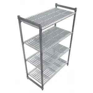 MÓDULO ESTANTERÍA BASIC PLUS con 4 estantes ventilados de 61 cm de fondo x 183 cm de longitud x 183 de altura Grafito cepillado