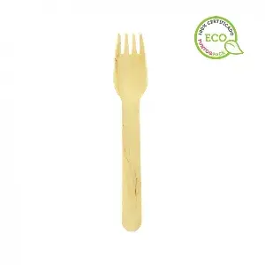 100 Uds. Tenedores desechables de madera 16 cm | Ref: CUB001MAD