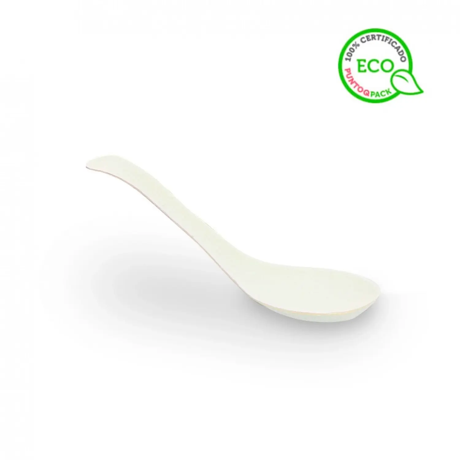 50 unidades. Colher de sopa de fibra branca (12cm) | Ref: CUB039