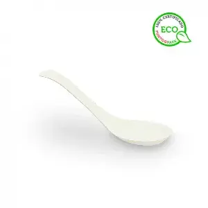 50 Uds. Cuchara sopera de fibra blanca (12cm) | Ref: CUB039