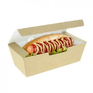 600 Uds. Envases de cartón kraft para hot dogs y gofres | Ref: EG0004K