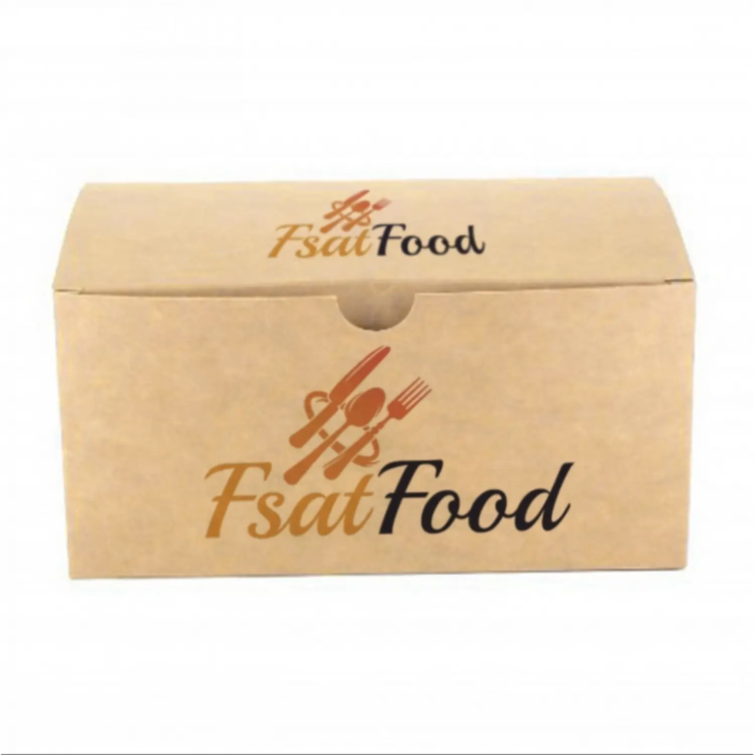 Envase Fritos Kraft ande Automontable (20,5x12,5x10cm) Impreso : Dimensiones - 1 Cara|20,5x12,5x10cm