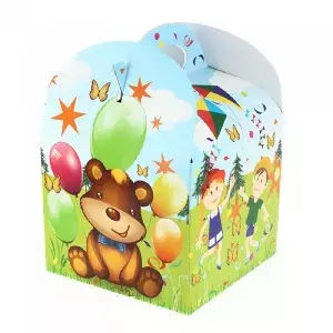 50 unidades. Caixa de menu infantil com alças de ursinho | Ref: EG0044