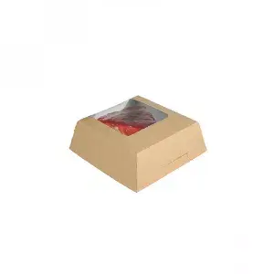 150 unidades. Caixa de papelão pequena com janela (12x12x4cm) | Ref: EG0062
