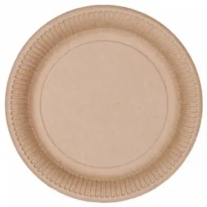 Farfurii carton rotunde kraft 23 cm 12 buc